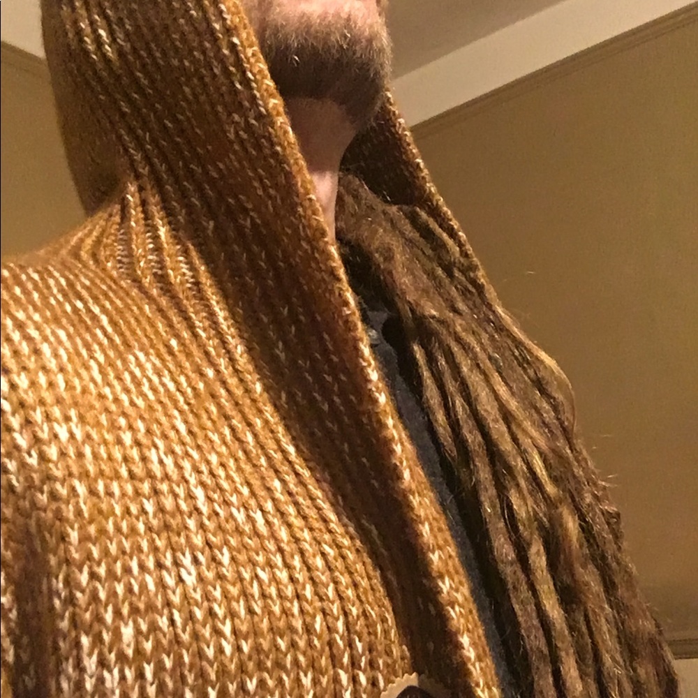 ChouYatou heavy knitted hooded 3 button cardigan Men’s M